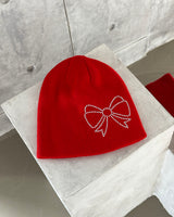 Jewelry ribbon red beanie