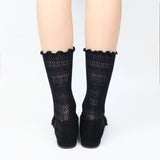 レースミドルソックス / [2 PAIRS 1 SET] LACE MIDDLE SOCKS