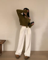 [BELLIDE MADE] Soft velvet velvet sweatshirt Wide pants