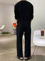 ニューゲントオーシャンアイスプリーツセットアップロングワイドパンツ / New Gent Ocean Ice Pleats Set-up Long Wide Pants (2 colors)
