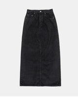 Longer back slit denim skirt