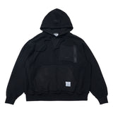 INSIDEOUT OVERSIZED BIO-WASHED HOODIE V2  WHITE / BLACK