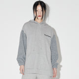 Lettering Knit Contrast Hoodie [MELANGE] (6618798391414)