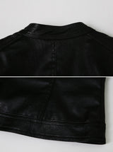 Biker Rider Short Leather Jacket (2color)