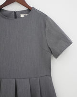 プリーツミニショートスリーブドレス / Pleats Mini Short Sleeve Dress (3color)