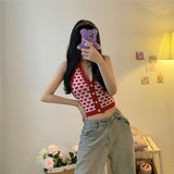 レッドハートホルタートップ/red heart halter top