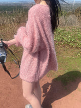 Hairy round knit t