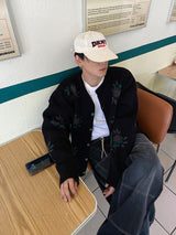 No.0387 フラワーラウンドニットカーディガン