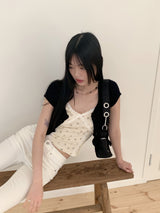 Colo Layered Flower Lace Strap Sleeveless