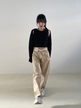 Waist point two tuck slacks