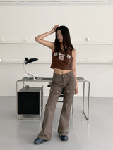 ロングセミブーツカットポケットカーゴパンツ/Rakin Long Semi Bootscut Pocket Cargo pants