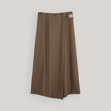 Brown Long Wrap Skirts