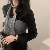 [Tube Top Purchase Window] easel Knit Top Muffler/Scarf Chocusset Up Two Piece - 4 colors