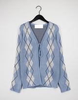 アーガイルリボンカーディガン / Argyle Ribbon Cardigan (3color)