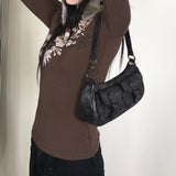 Nait Vintage Washed Leather Pocket Cross Shoulder Bag