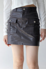 コーテッドミニスカート/Coated mini skirt (2color)