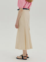 プリーツロングスリットスカート / Pleated long slit skirt - Cream