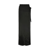 クロスラップスカートパンツ/1 0 cross wrap skirt pants - BLACK