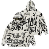 20 GRAFFITI OVERSIZED HEAVY SWEAT HOODIE WHITE / BLACK (4626267537526)