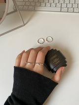 [4 set] point cubic layered ring set