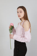 セット リボンノースリーブ&ボレロ / SET Ribbon Sleeveless Bolero Pink