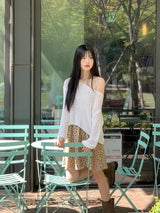 [5color]ジュエルサマーボートネック長袖ネットニット / Juel Summer Boat Neck Long Sleeve Net Knit