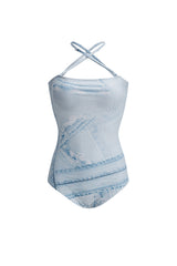 デニムプリントスイムスーツ / DENIM PRINTED SWIMSUIT (BLUE)