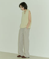 UNISEX PINTUCK STITCH WIDE PANTS W - LIGHT BEIGE (6689418150006)