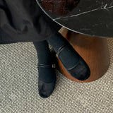 メリージェーンベンダブルラウンドベルベットフラットシューバレリーナシューズ / Mary Jane Bendable Round Velvet Flat Shoe Ballerina Shoes