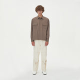 TWO POCKET HIDDEN BUTTONS SHIRTS_BROWN (6612826062966)