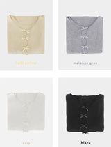 ribbon long sleeve T-shirt (4colors)