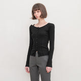CARDIGAN & SLEEVELESS (BLACK)
