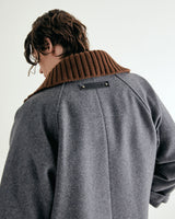 UNISEX WOOL RAGLAN HIDDEN COAT M - TWILL GRAY (6636060672118)