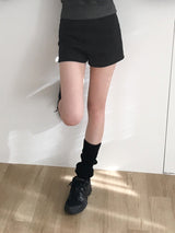 [Brushed lining] ショートリブニットパンツ