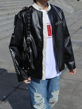 90S Biker Leather Jacket (2color)