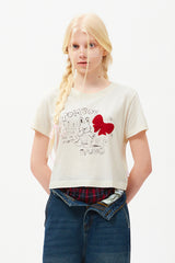ウィッティバニートムボーイスケッチTシャツ / WITTY BUNNY TOMBOY SKETCH T-SHIRT [IVORY]