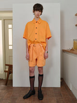 CORDUROY BELT SHORTS TANGERINE (6594013462646)