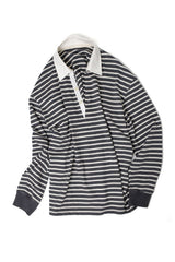 WOVEN COLLAR RUGBY T-SHIRT (stripe)