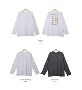 オブジェクトプリンティングオーバーフィット長袖Tシャツ