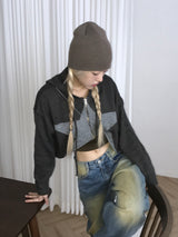 Marco crop knit zip up