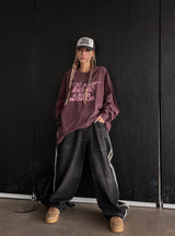 (UNISEX) ピーナッツラインワイドデニムパンツ