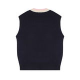 FWBA embroidery knit vest [Navy] (6535249494134)