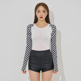 チェッカーボードクロップTシャツ/checkerboard crop tee(9183)