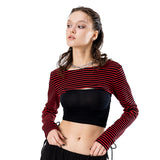 ストライプスリムボレロトップ / STRIPE SLIM BOLERO TOP