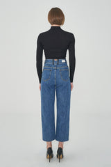 セミワイドストレートフィットスリットデニム / CLASS:y RIWON WORN SEMI WIDE STRAIGHT FIT SLIT DENIM PANTS [6873]