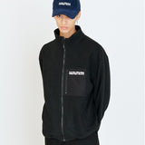 LOGO FLEECE ZIP-UP JACKET - BLACK (6675686981750)