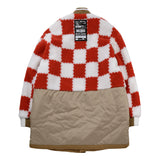 [UNISEX] Reversible Faux Fur Varsity Collar Coat (Red) (6656658407542)