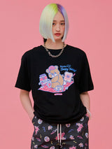 21SS Sleepy Teddy 1/2 T-Shirt BLACK (6552553291894)
