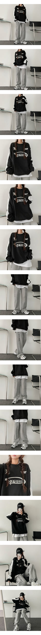 Roll key ring lettering banding pants