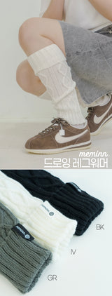 drawing knit Leg Warmer 3colors